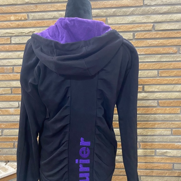 Large zip up hoodie black and purple - Picture 4 of 5